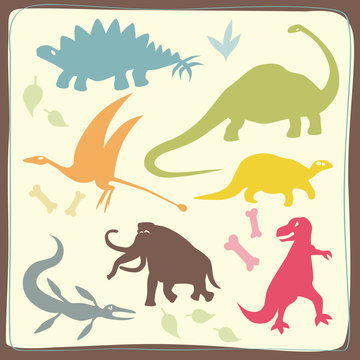 Dinosaurs' Coloured Set