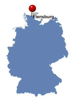 flensburg auf der Deutschlandkarte