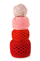 red gamma clews in a vertical row, isolated