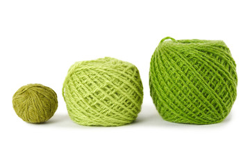 Obraz premium green gamma clews in a row, isolated