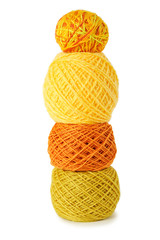 yellow gamma clews in a vertical row, isolated