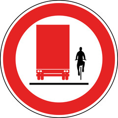 Radfahrer überholen verboten - Lkw