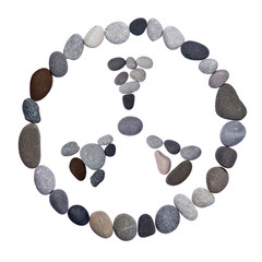 Radiation warning sign of stones