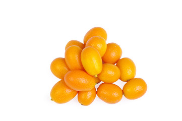 Group kumquat isolated on the white background