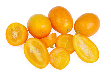 Group kumquat isolated on the white background