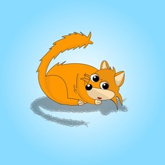 renard sur fond bleu