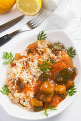 Vegetarian rice with vegetables