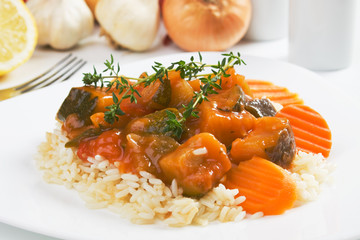 Vegetables with rice