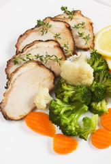 Roasted meat with vegetables