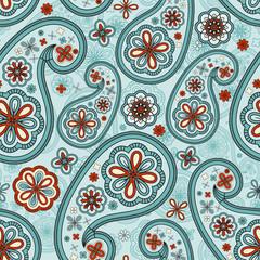 vector seamless pattern in eastern style