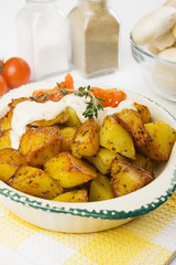 Roasted potato with creamy sauce
