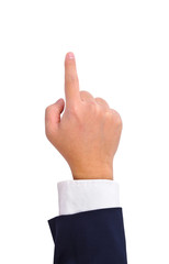 Business man's hand touching screen