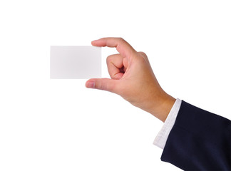 Business man's hand and a card