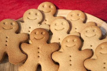 Various gingerbread Men for sale on market stall
