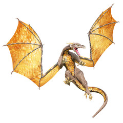 Naklejka premium dragon attack flying out