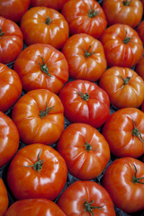 Close up of Tomatoes for sale on Market Stall