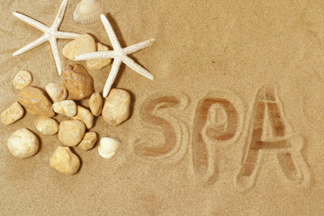 Single Word Spa in Sand