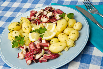 octopus boiled with potatoes