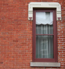 Brick Wall with Ornate Window