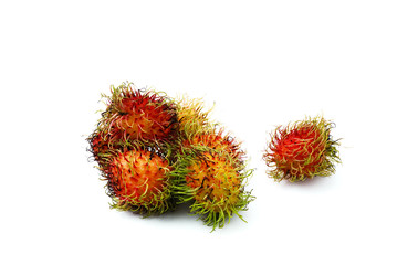 Tropical rambutan fruit isolated on white background