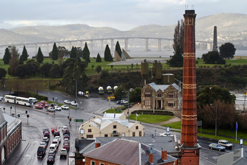 Rainy day in Hobart, Tasmania, Australia.