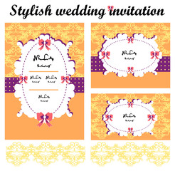 Stylish wedding invitations set