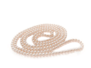 pearls necklace jewelry, isolated over white background