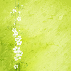 grunge background with flowers - 32301415