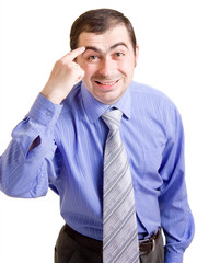 Businessman on a white background.