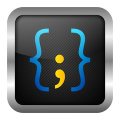 blue & yellow icon - programming - obrazy, fototapety, plakaty