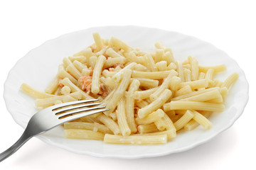 sedanini with salmon and cream - sedanini al salmone e panna