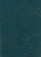 scan of an old aged worn blue green linen book cover