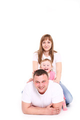 Happy family with the baby