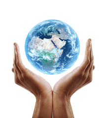 hand holding earth