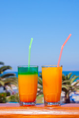 Drinks on a beach