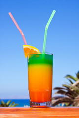 Tropical cocktail on a beach