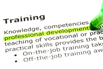 Dictionary definition of the word Training Professional development