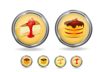 berry cake icon set