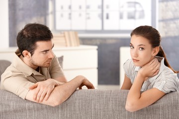 Young couple having relationship in crisis