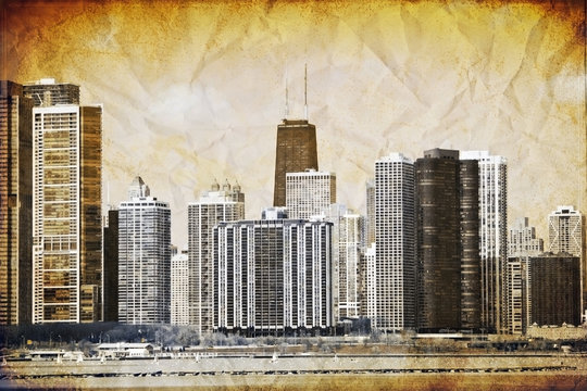 Graphic Design: Retro Picture Of Downtown Chicago