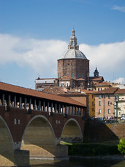 Ponte Vecchio and Duomo, Pavia