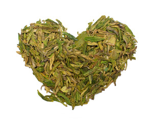 heart shape from a green tea