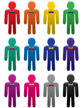 vector set of colorful man symbols