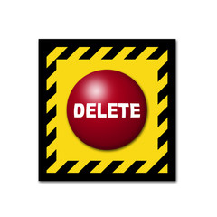 Boton 3D industrial texto DELETE