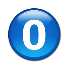 Obraz premium Boton brillante numero 0