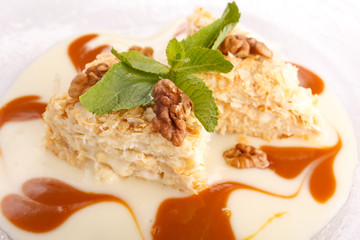 tasty pastry with caramel