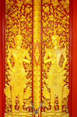 Thai style carved door