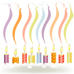 holiday candles on cream