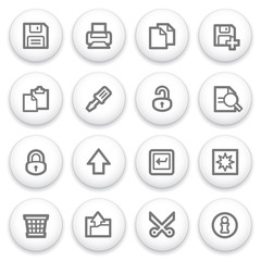 Document icons on white buttons, set 1.
