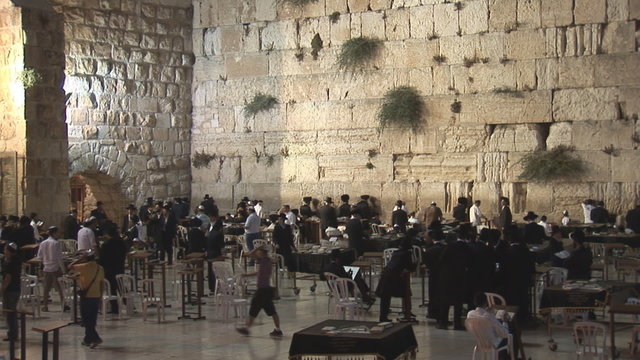 Kotel at night after shabat